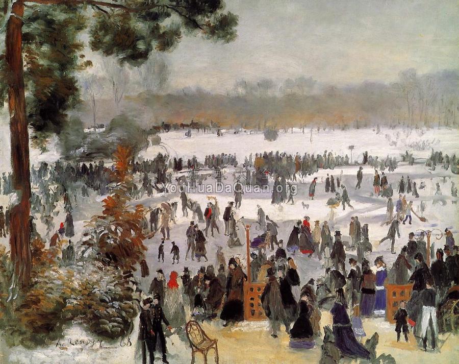 Skaters in the Bois de Boulogne - 皮埃尔·奥古斯特·雷诺阿